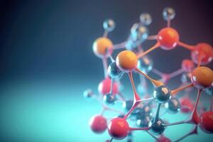 Molecular structure with connections between atoms. photo