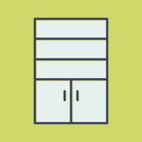 Cupboard with Shelves Vector Icon