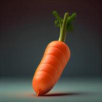 Carrot with sprouts isolated on black background. 3d illustration, Image photo