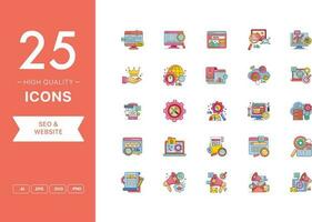 Vector set of SEO and Website icons