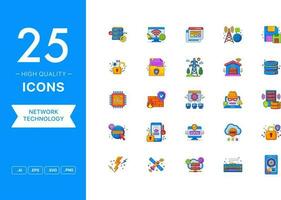 Vector set of Network Technology icons