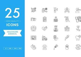 Vector set of Healthcare and Medical icons