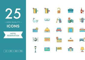 Vector set of Hotel Reservation icons