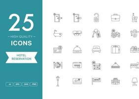 Vector set of Hotel Reservation icons