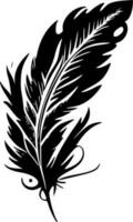 plumas - negro y blanco aislado icono - vector ilustración