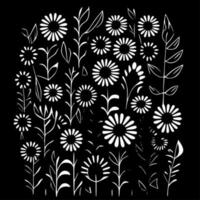 Flower Pattern, Minimalist and Simple Silhouette - Vector illustration