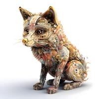 Lion statue on a white background. 3d render image., Image photo