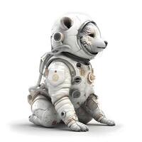 Astronaut in space suit isolated on white background. 3D rendering., Image photo