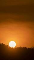 Timelapse of dramatic sunrise with orange sky in a sunny day. video