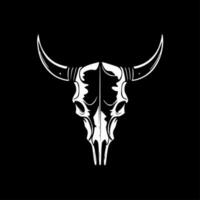 vaca cráneo - minimalista y plano logo - vector ilustración