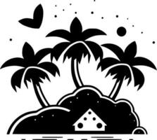 Hawaii, Black and White Vector illustration