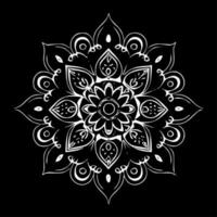 Mandala - Black and White Isolated Icon - Vector illustration