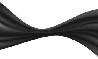 realista negro tela cortina curva ola en blanco diseño lujo antecedentes vector