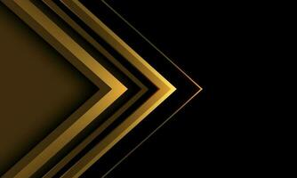 Abstract gold arrow line direction geometric on black blank space design modern luxury futuristic background vector