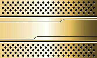 Abstract gold black line cyber banner on circle mesh pattern design modern luxury futuristic technology background vector