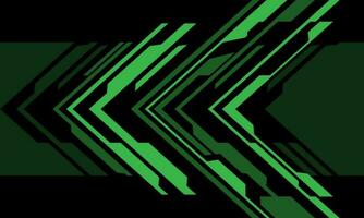 Abstract green arrow line direction cyber circuit geometric on black blank space design modern luxury futuristic background vector