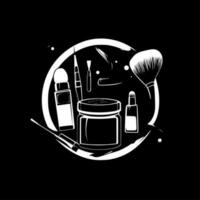 maquillaje - negro y blanco aislado icono - vector ilustración