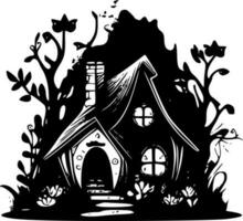 Fairy House, Minimalist and Simple Silhouette - Vector illustration