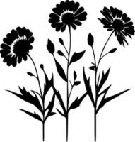 Flowers, Minimalist and Simple Silhouette - Vector illustration