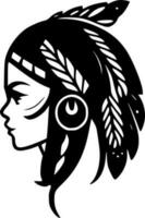 Boho, Black and White Vector illustration