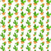 Seamless background with cactus wrapping paper pattern. vector