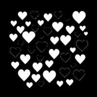 Hearts, Minimalist and Simple Silhouette - Vector illustration