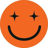 Funny emoji in groovy style . Vector design icon