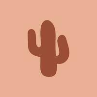 funny cactus in retro boho colors vector