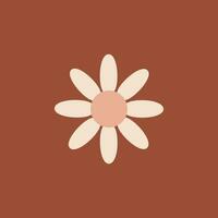 funny groovy playful flower in 60s style vector