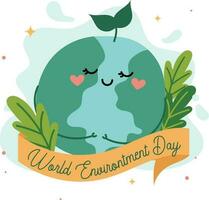 flat vector design world environment day 5 june go green save the earth