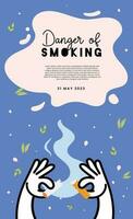 linda plano vector No tabaco día, detener de fumar, peligro de de fumar, No de fumar, 31 mayo
