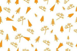 Seamless Floral Pattern with Minimalist Line Style vector