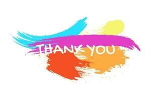 Thank You Sign with Colorful Brush Isolated on White Background. Thank You Lettering vector