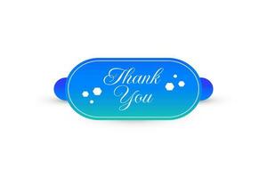 Thank You Sign with Blue Gradient Style. Thank You Lettering vector