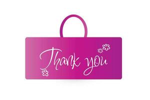 Thank You Sign with Purple Gradient Style. Thank You Lettering vector