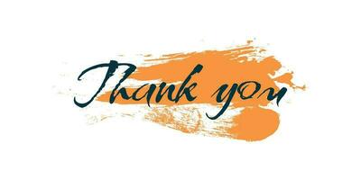 Thank You Sign with Orange Brush Background. Thank You Banner vector