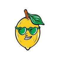 Cute Lemon Icon Flat Design Vector Illustration