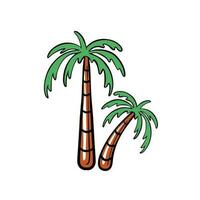 Cute Palm Tree Icon Flat Design Vector Illustration