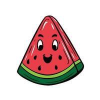 Cute Watermelon Icon Flat Design Vector Illustration