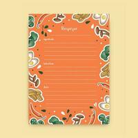 Template for a recipe book. The blank page for your recipes. Cookbook. Vector. vector