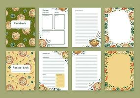 Templates for a recipe book. The blank pages for your recipes. Cookbook. Vector. vector