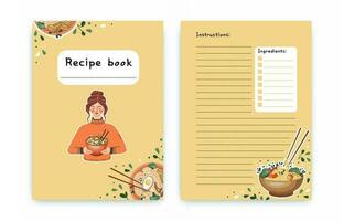 Templates for a recipe book. The blank pages for your recipes. Cookbook. Vector. vector