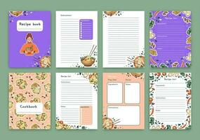 Templates for a recipe book. The blank pages for your recipes. Cookbook. Vector. vector