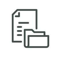 Document and paperwork icon outline and linear vector. vector