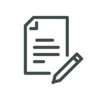 Document and paperwork icon outline and linear vector. vector