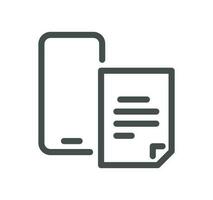 Document and paperwork icon outline and linear vector. vector