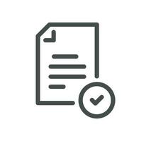 Document and paperwork icon outline and linear vector. vector