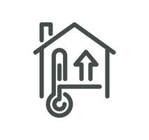 House heating related icon outline and linear vector. vector