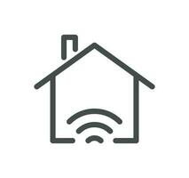 Smart house related icon outline and linear vector. vector