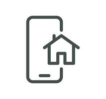 Smart house related icon outline and linear vector. vector